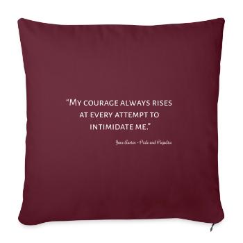 Orgueil et préjugés Citation I - Housse de coussin décorative 45 x 45 cm - bordeaux - Devant