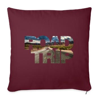 Road trip - Housse de coussin décorative 45 x 45 cm - bordeaux - Devant