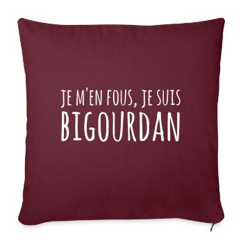Bigourdan Bigorre - Housse de coussin décorative 45 x 45 cm - bordeaux - Devant