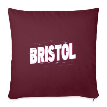 Bristol Angleterre UK City Writing Home Amour - Housse de coussin décorative 45 x 45 cm - bordeaux - Devant
