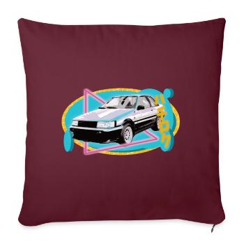 Hachiriku – AE86 véhicule japonais dans le style des années 80 - Housse de coussin décorative 45 x 45 cm - bordeaux - Devant