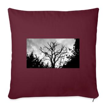 Arbre avec ses branches nues dans le ciel - Housse de coussin décorative 45 x 45 cm - bordeaux - Devant