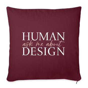Posez-moi des questions sur le design humain - Housse de coussin décorative 45 x 45 cm - bordeaux - Devant
