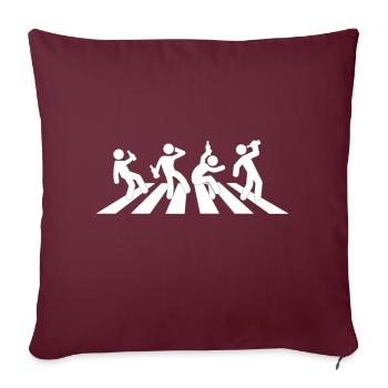 Abbey Road Vatertag JGA Feiern Geburtstag Trinken - Sofakissenbezug 45 x 45 cm - Burgunderrot - Vorne