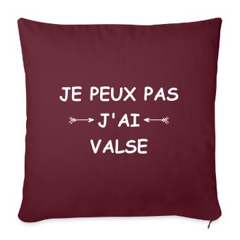 Je peux pas j'ai Valse - Housse de coussin décorative 45 x 45 cm - bordeaux - Devant