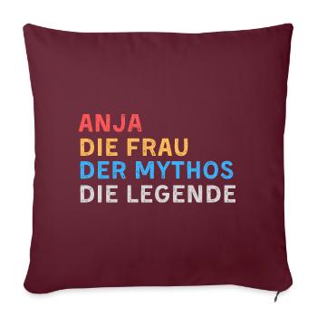 Anja Fau Mythos Legende - Sofakissenbezug 45 x 45 cm - Burgunderrot - Vorne