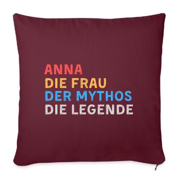 Anna Fau Mythos Legende - Sofakissenbezug 45 x 45 cm - Burgunderrot - Vorne