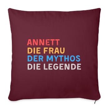 Annett Fau Mythos Legende - Sofakissenbezug 45 x 45 cm - Burgunderrot - Vorne