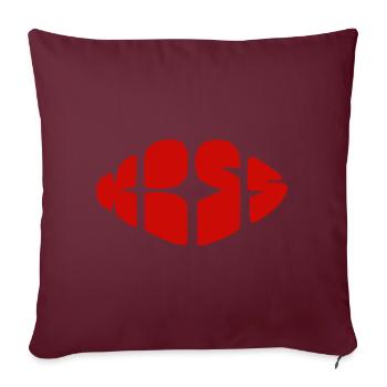 Baiser - Housse de coussin décorative 45 x 45 cm - bordeaux - Devant