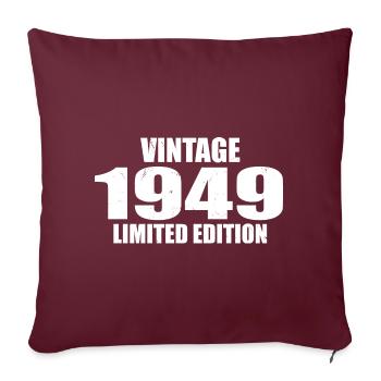 Vintage 1949 Geburtstag 1949 - Retro 1949 - Sofakissenbezug 45 x 45 cm - Burgunderrot - Vorne