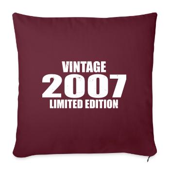 Millésime 2007 Anniversaire 2007 Rétro 2007 - Housse de coussin décorative 45 x 45 cm - bordeaux - Devant