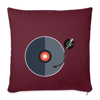 Enregistrez phonographes Cadeau Musique Vinyle - Housse de coussin décorative 45 x 45 cm - bordeaux - Devant
