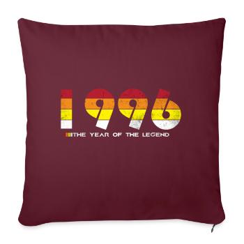 Millésime 1996 - L’Année de la Légende - Rétro 28 - Housse de coussin décorative 45 x 45 cm - bordeaux - Devant