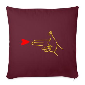 Arme de poing tire le coeur - Housse de coussin décorative 45 x 45 cm - bordeaux - Devant