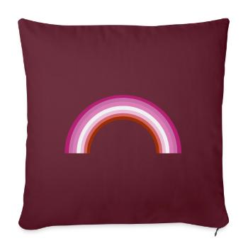 Drapeau arc-en-fierté lesbienne - Housse de coussin décorative 45 x 45 cm - bordeaux - Devant