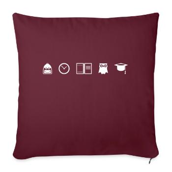 Student life - Sofa pillowcase 17,3'' x 17,3'' (45 x 45 cm) - burgundy - Front