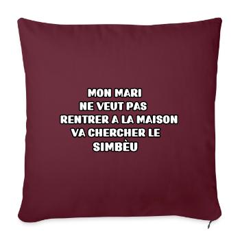 Taureau de Camargue simbèu citation - Housse de coussin décorative 45 x 45 cm - bordeaux - Devant
