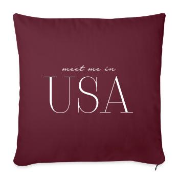 J’adore les États-Unis - Housse de coussin décorative 45 x 45 cm - bordeaux - Devant