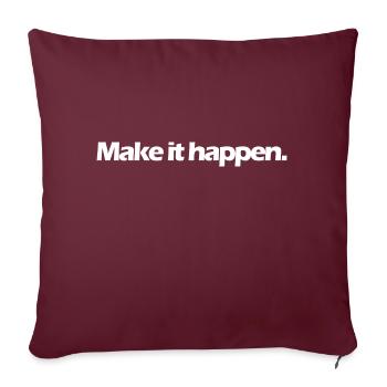 Spruch weiss - Housse de coussin décorative 45 x 45 cm - bordeaux - Devant
