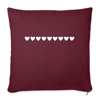 Icône de ligne de cœurs - Housse de coussin décorative 45 x 45 cm - bordeaux - Devant