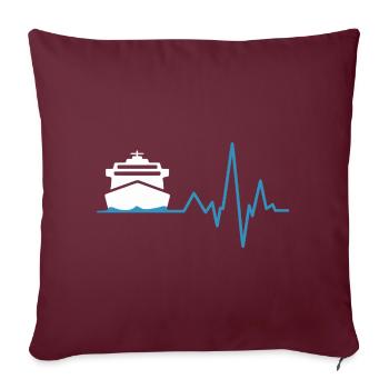Cruise heartbeat - Sofa pillowcase 17,3'' x 17,3'' (45 x 45 cm) - burgundy - Front