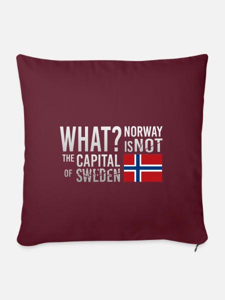 Norwegen ist nicht die Hauptstadt von Schweden - Sofakissenbezug 45 x 45 cm - Burgunderrot