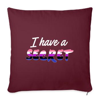 J'ai un secret, Genderfluid - Housse de coussin décorative 45 x 45 cm - bordeaux - Devant