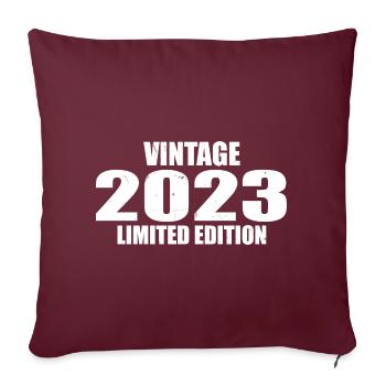Millésime 2023 Anniversaire 2023 Rétro 2023 - Housse de coussin décorative 45 x 45 cm - bordeaux - Devant