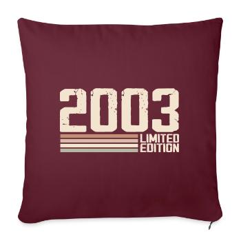 2003 Millésime 2003 Anniversaire 2003 Rétro 2003 - Housse de coussin décorative 45 x 45 cm - bordeaux - Devant