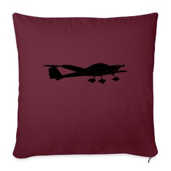Avion pilote de katana avion avion à moteur - Housse de coussin décorative 45 x 45 cm - bordeaux - Devant