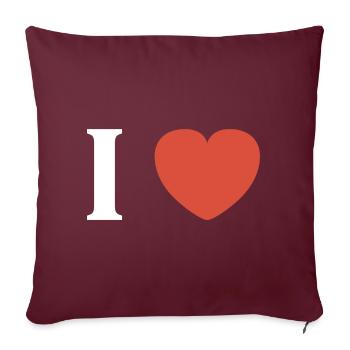 i love - Housse de coussin décorative 45 x 45 cm - bordeaux - Devant