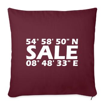 Sale Koordinaten - Sofakissenbezug 45 x 45 cm - Burgunderrot - Vorne