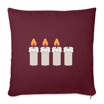 3e Couronne de l’Avent Couronne de l’Avent Bougies de l’Avent Saison de l’Avent - Housse de coussin décorative 45 x 45 cm - bordeaux - Devant