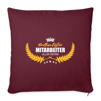 Brilliantester Mitarbeiter Auszeichnung Lorbeeren - Sofakissenbezug 45 x 45 cm - Burgunderrot - Vorne