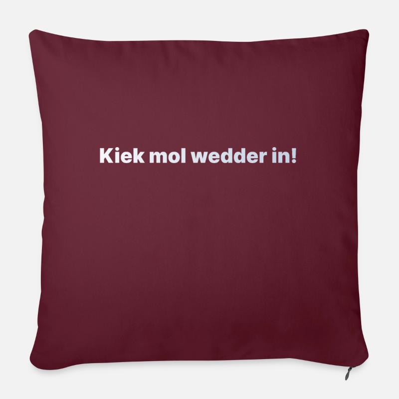 Kiek mol wedder in silber - Sofakissenbezug 45 x 45 cm - Burgunderrot