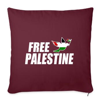 Free palestine - Housse de coussin décorative 45 x 45 cm - bordeaux - Devant