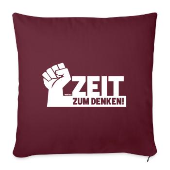 Zeit zum Denken - Sofakissenbezug 45 x 45 cm - Burgunderrot - Vorne