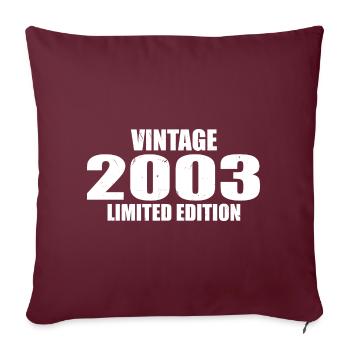Vintage 2003 Geburtstag 2003 Retro 2003 - Sofakissenbezug 45 x 45 cm - Burgunderrot - Vorne