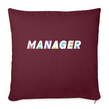 Le manager - Housse de coussin décorative 45 x 45 cm - bordeaux - Devant