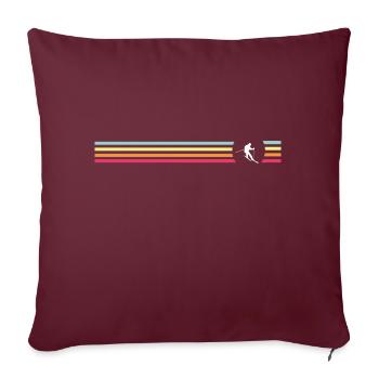 Retro Ski Design - Housse de coussin décorative 45 x 45 cm - bordeaux - Devant