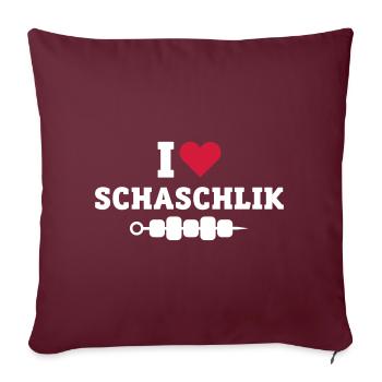 I Love Chaschlik - Brochettes de viande Chaschlyk Russe - Housse de coussin décorative 45 x 45 cm - bordeaux - Devant