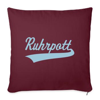 Ruhrpott (région de la Ruhr / Kohlenpott / Ruhrstadt / 1C) - Housse de coussin décorative 45 x 45 cm - bordeaux - Devant