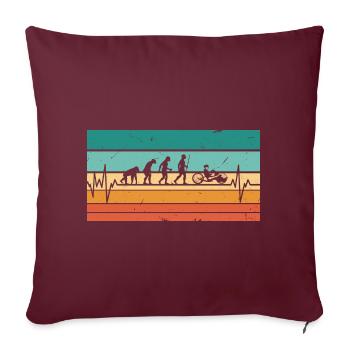 Vintage Heartbeat Handbike Bike Handbike - Sofa pillowcase 17,3'' x 17,3'' (45 x 45 cm) - burgundy - Front