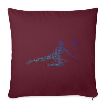 Volley Volley-ball masculin Volley-ball féminin - Housse de coussin décorative 45 x 45 cm - bordeaux - Devant