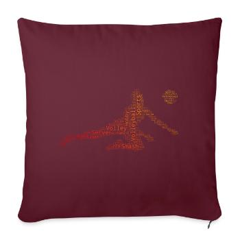 Volley-ball féminin Volley-ball masculin Volley-ball - Housse de coussin décorative 45 x 45 cm - bordeaux - Devant