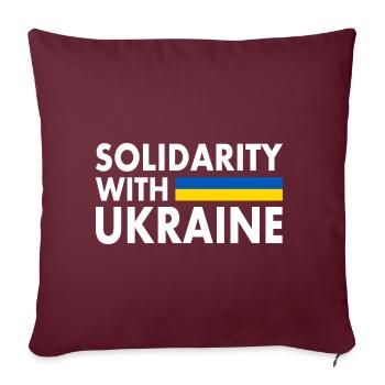 Solidarity with ukraine - Sofakissenbezug 45 x 45 cm - Burgunderrot - Vorne