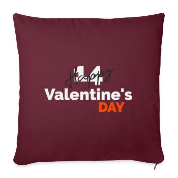 Happy 14th Valentines Day - Sofakissenbezug 45 x 45 cm - Burgunderrot - Vorne