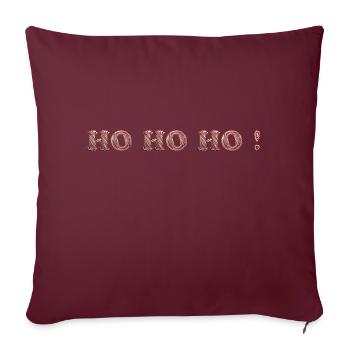 HO HO HO Christmas candy cane - Housse de coussin décorative 45 x 45 cm - bordeaux - Devant