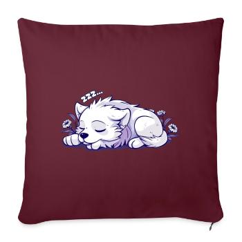 Chien endormi - Autocollant - Housse de coussin décorative 45 x 45 cm - bordeaux - Devant