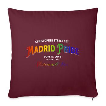 Madrid Gay Pride, LGBTQ+ - Housse de coussin décorative 45 x 45 cm - bordeaux - Devant